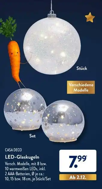 Aldi Süd Casa Deco LED Glaskugeln Angebot