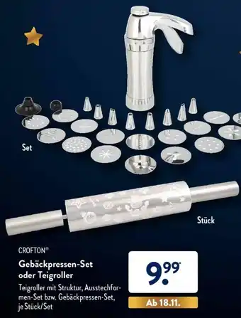 Aldi Süd Crofton Gebäckpressen Set oder Teigroller Angebot