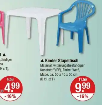 V Markt Kinder Stapeltisch Angebot