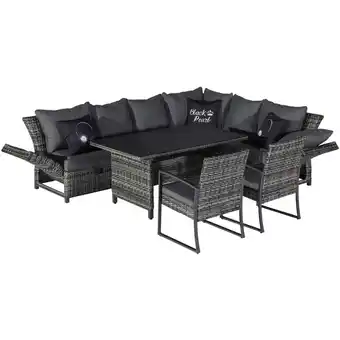 Hagebau CASAYA Dining-Lounge Bolanos, 8 Sitzplätze, Polyester/Aluminium/Polyrattan/Glas, inkl. Auflagen - grau Angebot