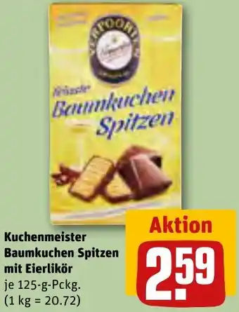 REWE Kuchenmeister Baumkuchen Spitzen mit Eierlikör 125 g Pckg. Angebot