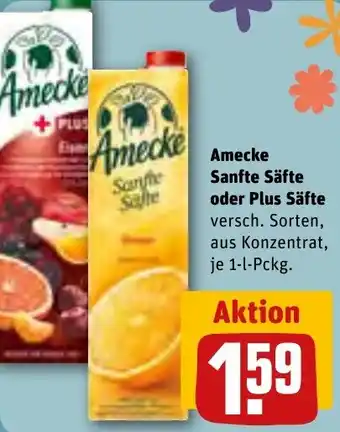 REWE Amecke Sanfte Säfte oder Plus Säfte 1 L Pckg. Angebot