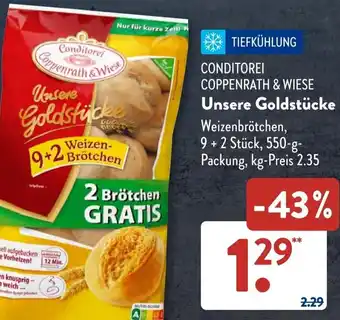 Aldi Süd CONDITOREI COPPENRATH & WIESE Unsere Goldstücke 550 g Packung Angebot