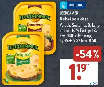 Aldi Süd LEERDAMER Scheibenkäse 125-140 g Packung Angebot