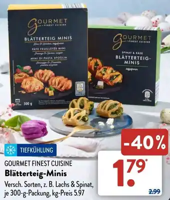 Aldi Süd GOURMET FINEST CUISINE Blätterteig-Minis 300 g Packung Angebot