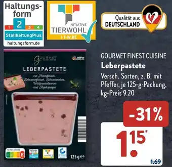 Aldi Süd GOURMET FINEST CUISINE Leberpastete 125 g Packung Angebot