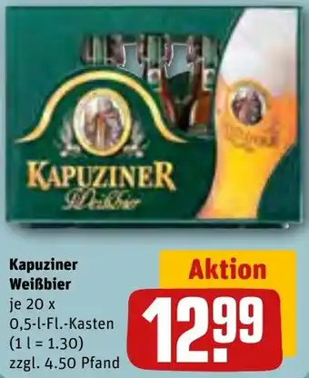 REWE Kapuziner Weißbier 20x0,5 L-Fl. Kasten Angebot