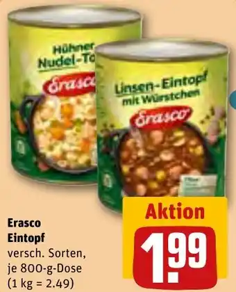 REWE Erasco Eintopf 800 g Dose Angebot