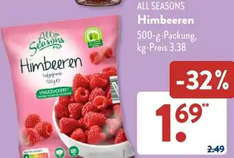 Aldi Süd ALL SEASONS Himbeeren 500 g Packung Angebot