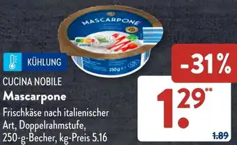 Aldi Süd CUCINA NOBILE Mascarpone 250 g Becher Angebot