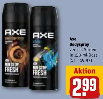 REWE Axe Bodyspray 150 ml Dose Angebot