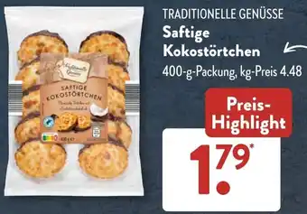 Aldi Süd TRADITIONELLE GENÜSSE Saftige Kokostörtchen 400 g Packung Angebot