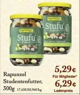 LPG Biomarkt Rapunzel Studentenfutter Angebot