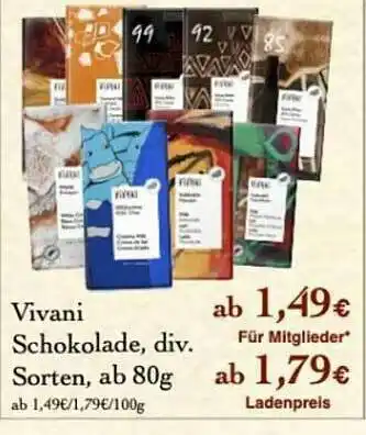 LPG Biomarkt Vivani Schokolade Angebot