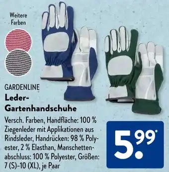 Aldi Süd GARDENLINE Leder Gartenhandschuhe Angebot