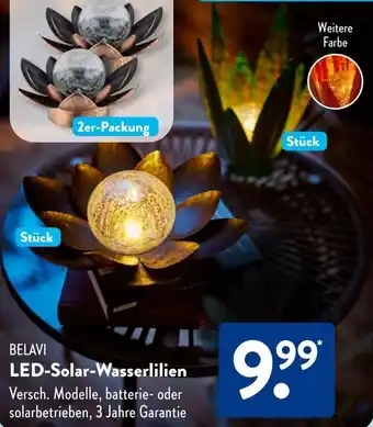 Aldi Süd BELAVI LED-Solar Wasserlilien Angebot