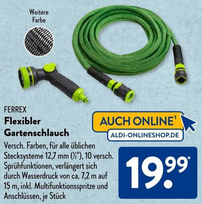 Faszinierend Flexibler Gartenschlauch Aldi Ebenbild