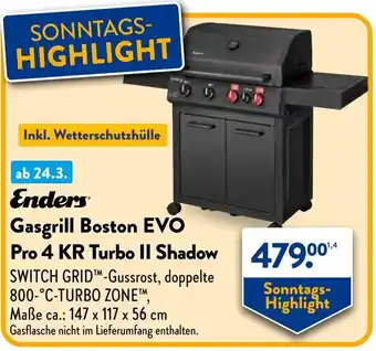 Aldi Süd Enders Gasgrill Boston EVO Pro 4 KR Turbo II Shadow Angebot