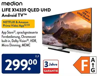 Aldi Süd Medion LIFE X14339 QLED UHD Android TV Angebot