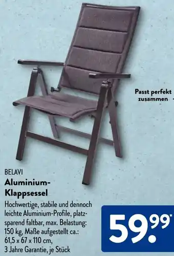 Aldi Süd BELAVI Aluminium Klappsessel Angebot