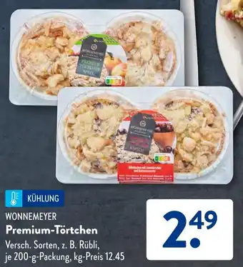 Aldi Süd WONNEMEYER Premium-Törtchen 200 g Packung Angebot