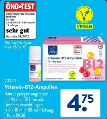 Aldi Süd VITALIS Vitamin B12 Ampullen 80 ml Packung Angebot