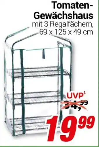 CENTERSHOP Tomaten- Gewächshaus 69 x 125 x 49 cm Angebot