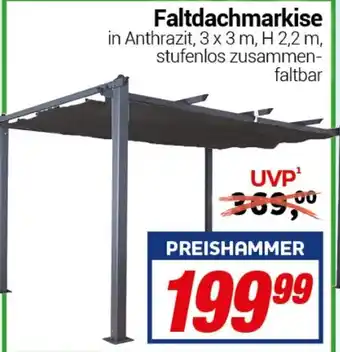 CENTERSHOP Faltdachmarkise 3 x 3 m Angebot