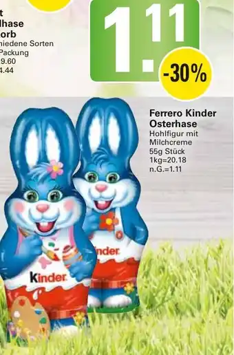 WEZ Ferrero Kinder Osterhase 55g Angebot