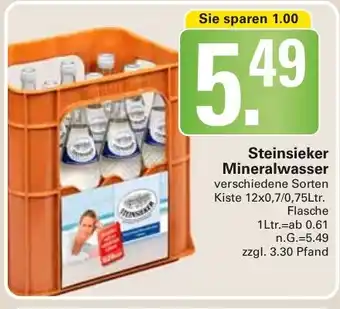 WEZ Steinsieker Mineralwasser Kiste 12x0,7/0,75Ltr. Flasche Angebot