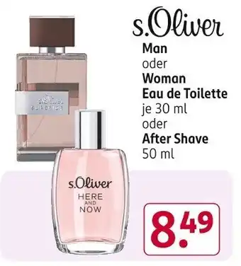 Rossmann s.Oliver Man oder Woman Eau de Toilette je 30 ml oder After Shave 50 ml Angebot