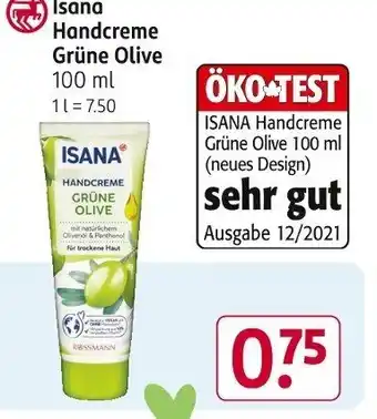 Rossmann Isana Handcreme Grüne Olive 100 ml Angebot