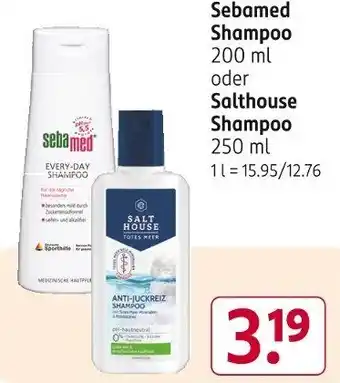 Rossmann Sebamed Shampoo 200 ml oder Salthouse Shampoo 250 ml Angebot