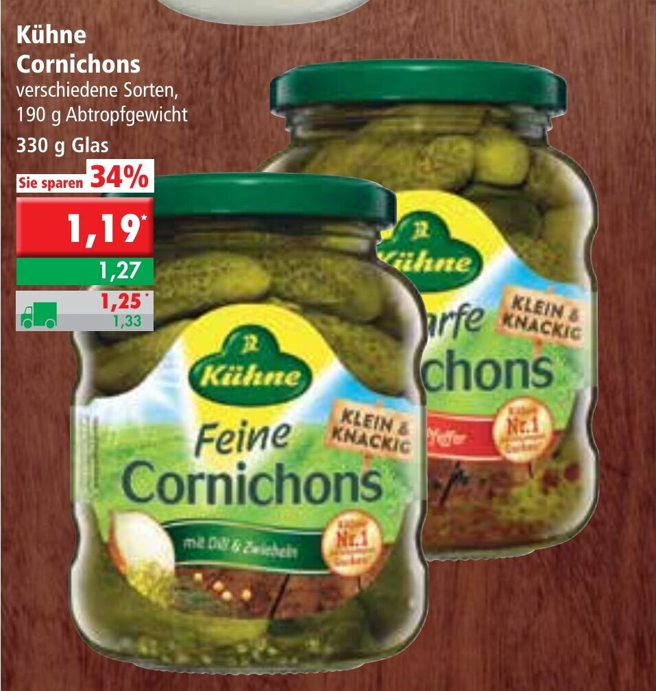 Kühne Cornichons 330g Angebot bei L. STROETMANN GROSSMARKT