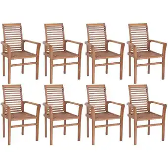 ManoMano 8 Stk. Essstühle Stapelbar, Küchenstuhl, Wohnzimmerstuhl Teak Massivholz LLOAQ562248 Maisonchic Angebot