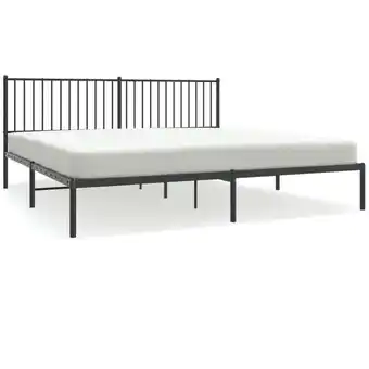 ManoMano Bettgestell für Erwachsenenbett,Bettrahmen Metallbett mit Kopfteil,Schlafzimmerbett Metall Schwarz 200x200 cm -Maison 20202 - Angebot