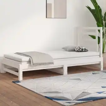 ManoMano Tagesbett Ausziehbar, Einzelbett, Gästebetten, Bettrahmen, Jugendbett Weiß 2x(90x200) cm Massivholz Kiefer LLLA487085 MaisonC Angebot