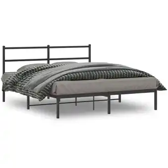 ManoMano Bettgestell mit Kopfteil Metall Schwarz 150x200 cm vidaXL245726 Angebot