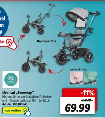 Lidl Dreirad „freeway“ Angebot