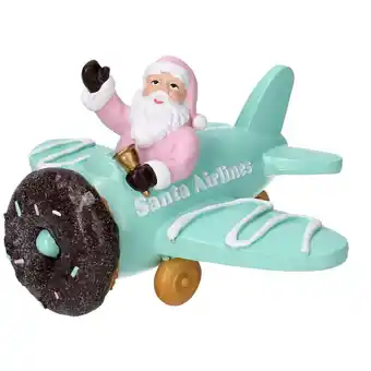 ManoMano Harzflugzeug mit blauem Weihnachtsmann cm17x14h9 Angebot