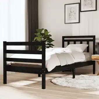 ManoMano Bett Massivholzbett - Jugendbett Schwarz 90x200 cm BV510405 Bonnevie Angebot