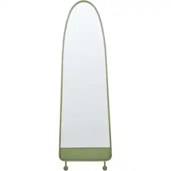 ManoMano Wandspiegel aus Eisen Grün Glas 45 x 146 cm Oval Hängend Dekor Modern Minimalistisch Wohnzimmer Schlafzimmer Flur - Grün Angebot