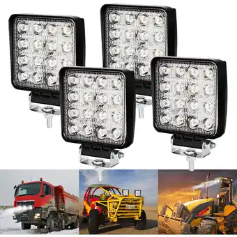 ManoMano Tolletour - Rechteck led Arbeitsscheinwerfer IP67 Wasserdicht 12V 24V led Scheinwerfer für LKW.Offroad. suv. ATV.traktor Rück Angebot