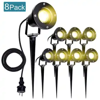 ManoMano 8X Gartenstrahler 4W led Gartenleuchte mit Erdspieß Rasen Licht Warmweiß Wasserdicht IP65 für Außenbereich Garten Teich Lands Angebot