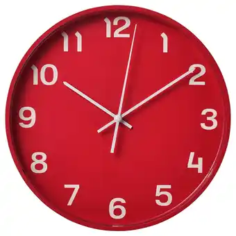 IKEA Pluttis Wanduhr, rot, 28 cm Angebot