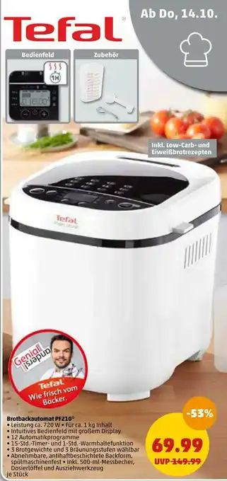 PENNY Tefal brotbackautomat pf210 Angebot