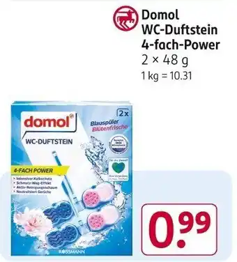 Rossmann Domol WC-Duftstein 4-fach-Power 2*48g Angebot