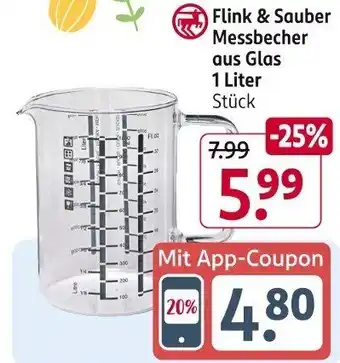 Rossmann Flink & Sauber Messbecher aus Glas 1 Liter Angebot