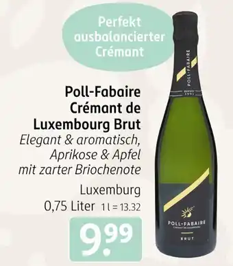 Rossmann Poll-Fabaire Crémant de Luxembourg Brut 750ml Angebot