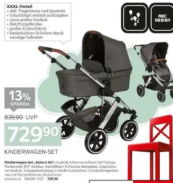 XXXLutz Kinderwagen-set „salsa 4 air“, asphalt Angebot